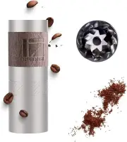 1Zpresso Q Manual Coffee Grinder, Mini Slim Travel Sized, Stainless Silver