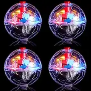 Frienda 4 Pieces Ghost Hunting Cat Ball Motion Light up Cat Balls LED Motion Activated Pet Ball Motion Light up Interactive Toys Pet Glowing Mini Running Exercise Ball Toys(Transparent)