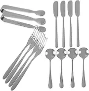 FELTECHELECTR 14-pc Stainless Steel Cheese Butter Knife Spatula Fork Set Cheese Serving Utensil Set for Charcuterie Board
