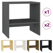 Bedside Table Shelf Side Table Nightstand Storage Cabinet Wood Bedroom vidaXL