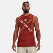 Size L - Under Armour Project Rock 100 Percent Tank Top Red 1370488 635