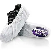 100 Pack Disposable Shoe Covers Sneaker Boot Covers White Shoe Protectors Non Slip Durable Shoe Booties Cover One size(White)