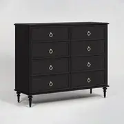 [GUAWJRZDP] Chest of Drawers, Retro Storage Cabinet, Drawer Chest, Multiple Drawer Storage, Drawers Organizer Storage, Hollow Handle, for Bedroom Living Room, Closet(Black,8-Drawer)