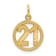 14K Yellow Gold #21 In A Circle Pendant