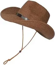 [VALICLUD] Men Foldable Straw Sun Hat Wide Brim Summer Beach Hat for Adults Lightweight Comfortable for Gardening Camping Pool and Outdoor Activities Khaki