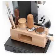 Coffee Tamper Holder Filter Stand Wooden Filling Espresso Distributor Mat Rack
