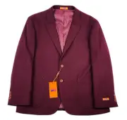 Steven Land Modern Man Cotton Polyester Textured Burgundy Mens Blazer 38R NWT