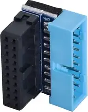 Chenyang CY USB 3.0 20 Pin Male to Female Extension Adapter Down Angled 90 Degree for Motherboard Mainboard