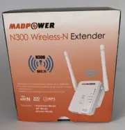 Madpower N300 Wireless-N Extender 2 External Antennas 3 X Wi-Fi Signal Strength