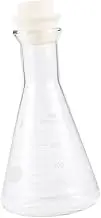 BUGUUYO 1pc Conical Glass Flask with Cork Stopper Laboratory Flask for Students Wide Mouth Design for Chemistry Experiments and Odorless