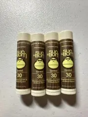 SUN BUM Set of 4 COCONUT LIP BALM Sun Protection SPF 30 Full Sz SEALED Chapstick