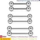 2PCS Tongue Barbells Rings F136 Solid Titanium Nipple Body Piercing Jewellery