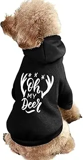 Oh My Deer Dog Hoodies Funny Print Pet Dog Shirts Winter Puppy Apparel Dog Warm Sweater for Dogs