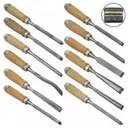 Japanese antiques Carpentry Tools NOMI Vintage Wood chisel Graver set of 12