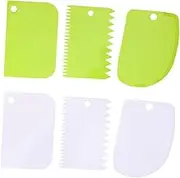 CIYODO 6pcs Kitchen Bowl Scrapers Dual Sided Flexible Scrapers for Dough Cake and Bread Flat Curved Edges Dishwasher Safe for Food Processor and Baking Tasks