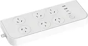 Brilliant Smart 6 Outlet Powerboard with Dual USB A & C. Individual Outlet and USB Control and Automation via Free BrilliantSmart app