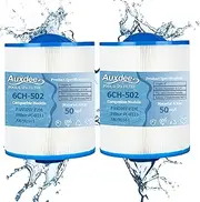 Auxdee PAS50SV Hot Tub Filter Cartridge, Compatible with Artesian Spa Filter, Replaces for Unicel 6CH-502, Filbur FC-0311, PAS50SV-F2M, Baleen AK-90161, 50 sq.ft Spa Filter, 2 Pack