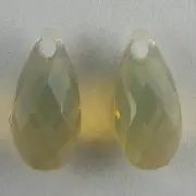 2 11mm Swarovski crystal briolette pendant 6010 sand opal
