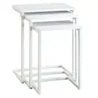 Set of Three 24 White Solid Wood And Steel Nested End Tables