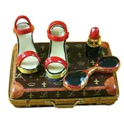 Rochard Limoges Designer Case with Accessories Porcelain Trinket Box