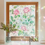 Stained Glass Window Film Privacy for Glass Windows, Window Privacy Film UV Blocking Static Cling for Home Kitchen Office Bathroom 44.5x200CM