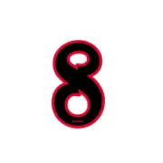 Haro - Early plate number #8 decal - Black Red - Old school bmx