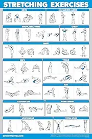 QuickFit Stretching Workout Exercise Poster - Double Sided (Laminated, 18" x 27")