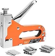 6-in-1 Heavy Duty Staple Gun for Fixing Material Manual Nail Gun Wth Two Power Options for DIY Home Decor(with 3000 Staples)