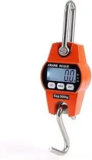 [JAJAJ] Industrial Digital Crane Scale 300kg Crane Scale Electronic Stainless Steel Industrial Heavy Duty Hook Scales Digital LCD Hanging Loop Weight Balance Kg/lb/N for Farm,Livestock,Factory,Construction(Or