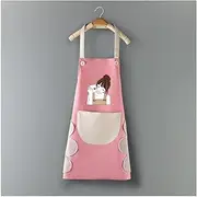 Cute Cartoon Pattern Apron Wipeable Kitchen Apron Cooking Apron Coffee Pinafore Cooking Baking Adult Bib for Cooking Baking