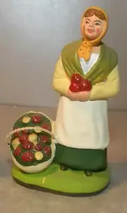 NEW Woman carrying apples, 7 cm Santons Didier from France