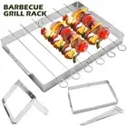 BBQ Skewer Rack Barbecue Kabob Skewer Rack Stainless Steel BBQ Metal ☸