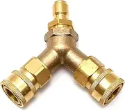 EATAKWARD Pressure Washer Tee, 3/8 Inch Fitting, Splitter Coupler, Quick Connect Two Gun to One Power Washer