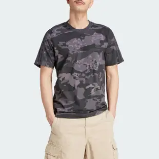 【adidas 愛迪達】Camo Aop Tee 男 短袖 上衣 T恤 亞洲版 經典 休閒 迷彩 棉質 舒適 灰(II8178)