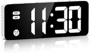 ORIA Digital Alarm Clock, LED Alarm Clock with Snooze, 12/24H, 4 Dimmable Brightness, 3 Adjustable Volume Function, USB Charging or Battery Powered, Desk Clock Bedside Clock for Home, Office
