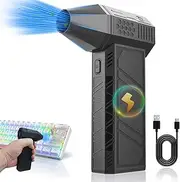 QUIXNOVA Electric Turbine Duster - 130000RPM Compressed Air Duster，8000 mAh Battery，3 Gear Adjustable Jet Dry Blower can Reusable Can for Computer Keyboard,Outdoors,Car,Home