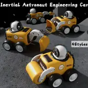 Kids Astronaut Engineering Vehicle Toy with Whistle Inertial Cartoon Car Playset