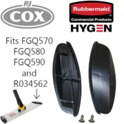 Rubbermaid Plastic End Caps for Hygen Quick Connect Frame Srp Hygen Frames Black