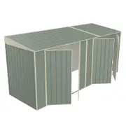 Build-a-Shed 1.5 x 4.5 x 2.0m Skillion Double Plus Double Hinged Side Doors Shed - Green