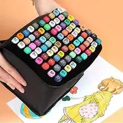 80 Colored Marker Set, Colouring Pens, Marker Set for Kids & Adults, Artists Marker Pens, Double Tip Art Marker for Drawing, Sketching, Anime and Manga with Carrying Case and Storage Base