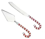 Candy Cane Cake Knife and Server Set