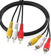 Tengchi 3 RCA Male to Male Composite Cable for Connecting Audio Video Components AV Male to Male Cable for Home Theater amp; Stereo Systems （ 3 Feet）