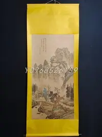 在飛比找Yahoo!奇摩拍賣優惠-編號AD351 四尺中堂手繪 山水 作品作者:仇英材質:宣紙