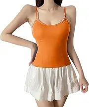 [Generic] Top Womens Women Casual Spring And Summer Solid Color Multi Color Hollow Backless Vest Shelf Tops for Women