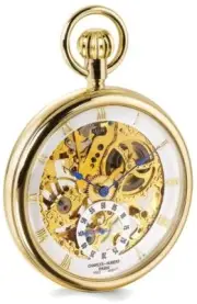 Charles Hubert IP-plated Full Skeleton Dial Pocket Watch