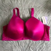 Joyspun Plunge Bra Women's Size 46DDD Pink Padded Push Up Underwire Back Closure