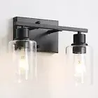 2-Lights Matte Black Bathroom Vanity Light Fixtures,Matte Black Black (2 light)