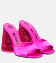 [The Attico] The Attico Luz embellished satin mules AU 7.5 pink