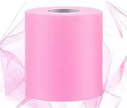 [Swpeet] 6 Inch by 200 Yards Pink Tulle Fabric Roll, Fabric Spool Tulle Ribbon, Netting Polyester Spool Ideal for DIY Handmade Birthday Party Wedding Decorations Christmas Craft Supplies