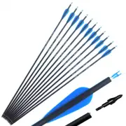 28"/30"/31" Archery Carbon Arrows Spine 500 for Recurve Compound Bow Longbow